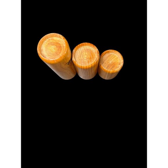 Vintage Myrtle-wood Mid-Century 3 Tapered Candle Holder Hand Turned Oregon? MCM - Picture 7 of 12